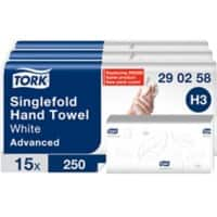 Tork Falthandtücher V-falz Weiss 2-lagig 290258 15 Stück à 3750 Blatt