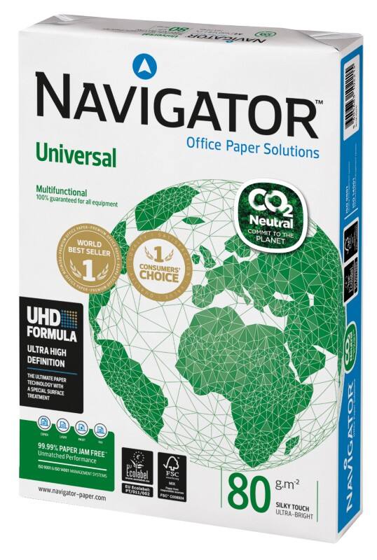 Navigator Universal A4 Druckerpapier 80 g/m² Glatt Weiss 500 Blatt