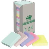 Notes adhésives Post-it Recycled Assortiment 76 x 76 mm 100 feuilles Paquet de 16