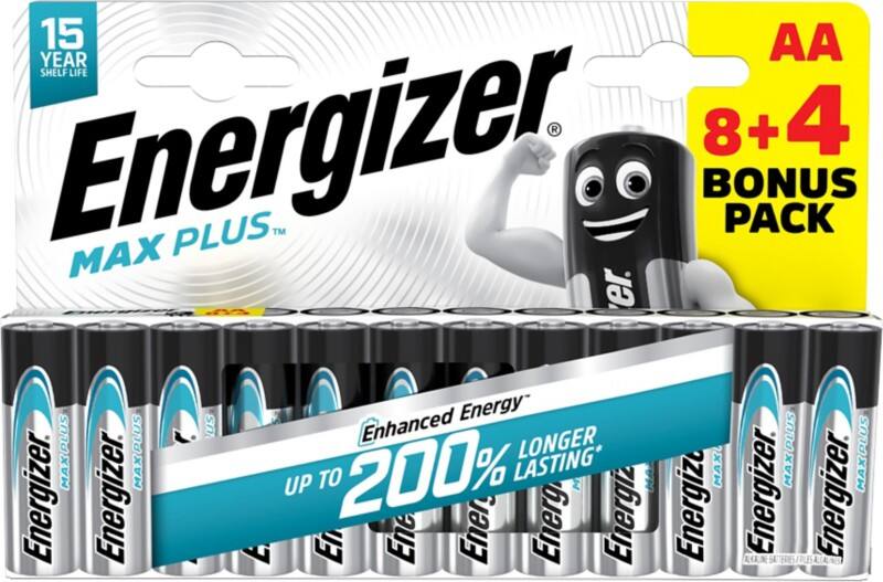 Pile Energizer Max Plus AA alcaline LR6 2 550 mAh 1,5 V 12 unités