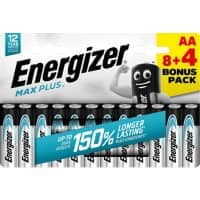 Pile Energizer Max Plus AA alcaline LR6 2 550 mAh 1,5 V 12 unités