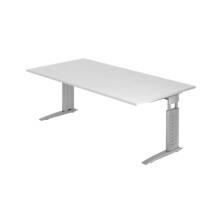 Bureau Hammerbacher US2E 200 x 100 cm Argenté, blanc