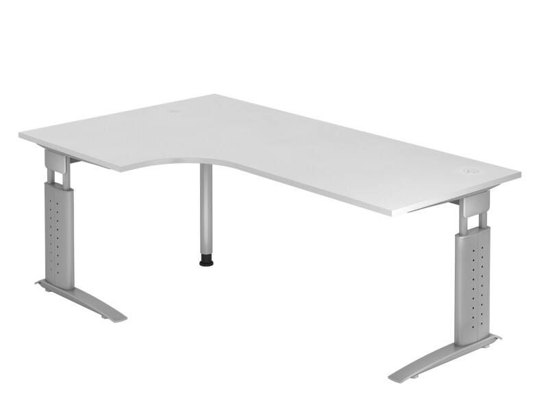 Bureau d'angle Hammerbacher VUS Hauteur ajustable Forme libre Blanc C-Pied 2000 (L) x 1200 (P) x 860 (H) mm Acier, Aggloméré