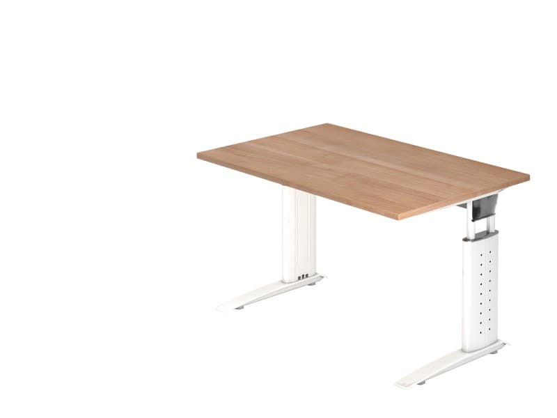 Hammerbacher VUS Höhenverstellbar Schreibtisch Rechteckig Walnuss C-Fuß 1.200 (B) x 800 (T) x 860 (H) mm Spanplatte, Stahl