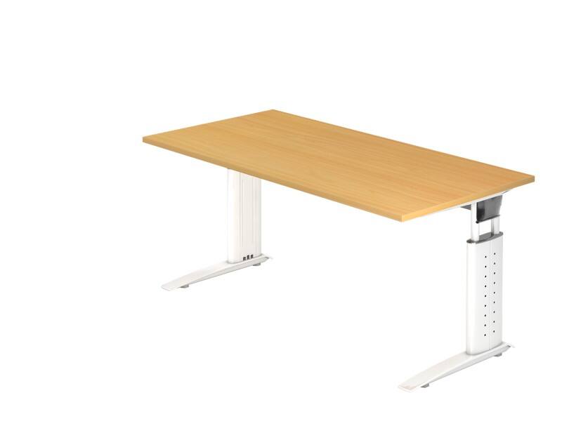 Bureau Hammerbacher VUS Hauteur ajustable Rectangulaire Hêtre C-Pied 1600 (L) x 800 (P) x 860 (H) mm Acier, Aggloméré