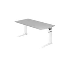 Hammerbacher Schreibtisch US16 Grau, Weiß 1.600 x 800 x 680 x 680 - 860 mm