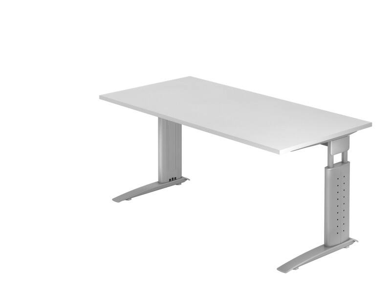 Bureau Hammerbacher VUS Hauteur ajustable Rectangulaire Blanc C-Pied 1600 (L) x 800 (P) x 860 (H) mm Acier, Aggloméré