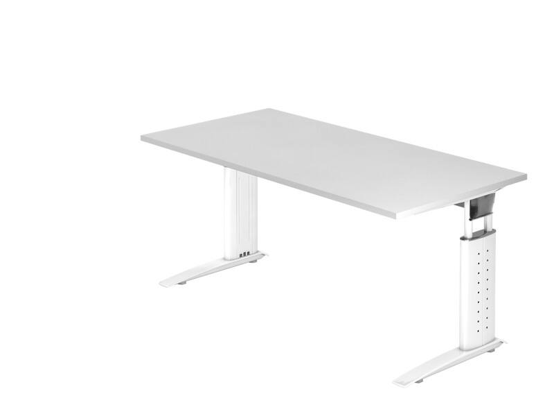 Bureau Hammerbacher VUS Hauteur ajustable Rectangulaire Blanc C-Pied 1600 (L) x 800 (P) x 860 (H) mm Acier, Aggloméré