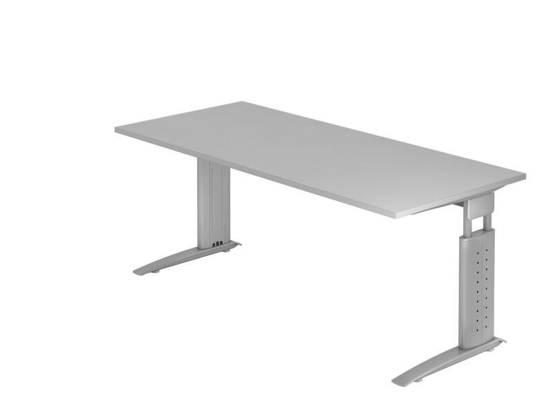 Bureau Hammerbacher VUS Hauteur ajustable Rectangulaire Gris C-Pied 1800 (L) x 800 (P) x 860 (H) mm Acier, Aggloméré