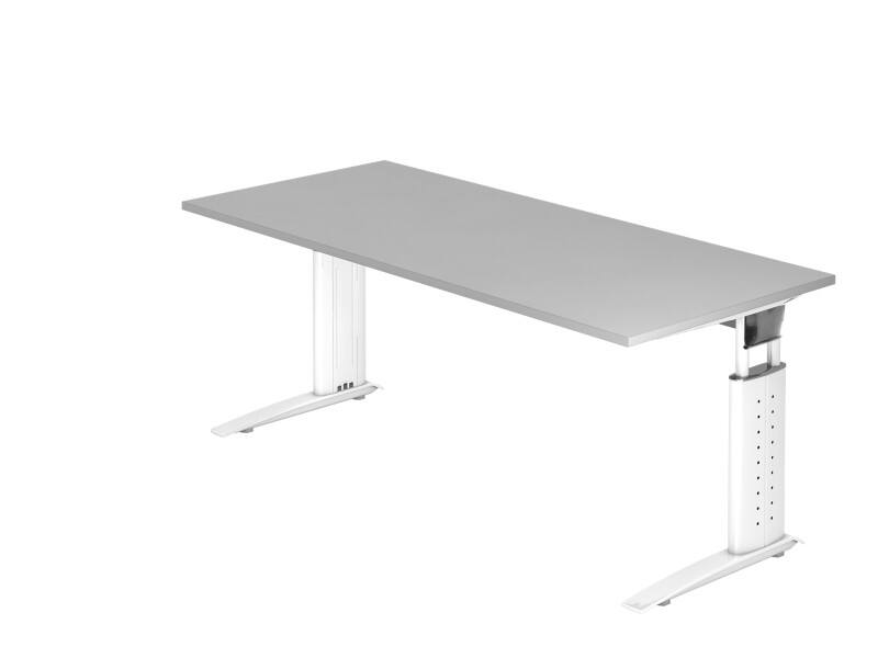 Bureau Hammerbacher VUS Hauteur ajustable Rectangulaire Gris C-Pied 1800 (L) x 800 (P) x 860 (H) mm Acier, Aggloméré