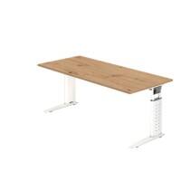 Hammerbacher Schreibtisch US19 Eiche, Weiß 1.800 x 800 x 680 x 680 - 860 mm