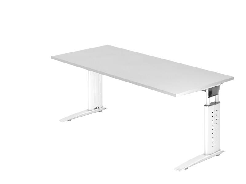 Bureau Hammerbacher VUS Hauteur ajustable Rectangulaire Blanc C-Pied 1800 (L) x 800 (P) x 860 (H) mm Acier, Aggloméré