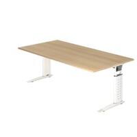 Bureau Hammerbacher US2E 200 x 100 cm Blanc, Chêne