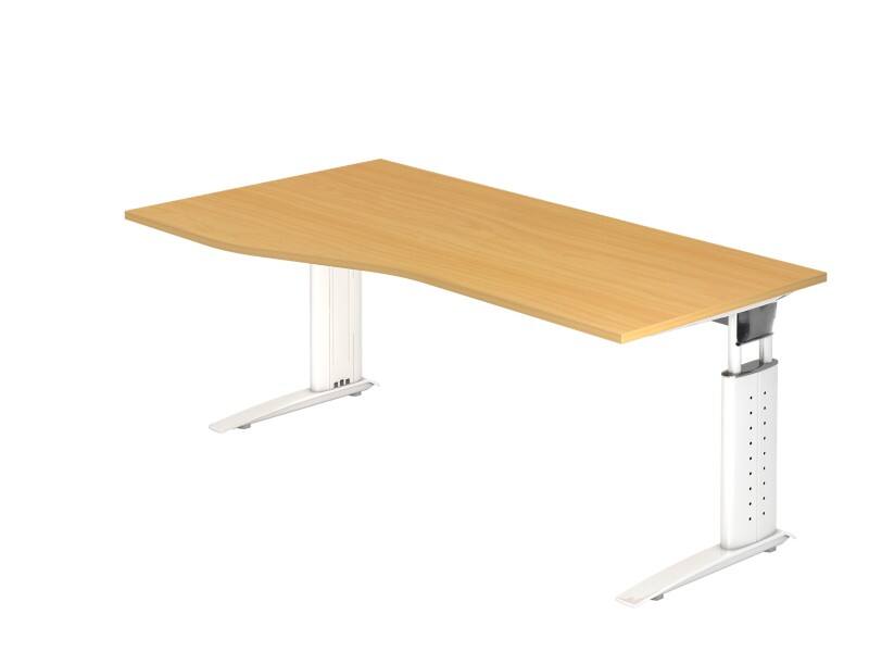Bureau Hammerbacher VUS Hauteur ajustable Forme libre Hêtre C-Pied 1800 (L) x 1000 (P) x 860 (H) mm Acier, Aggloméré