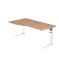 Bureau Hammerbacher US18 Forme libre Blanc, Noyer