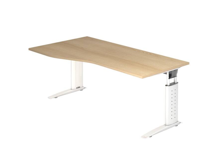 Hammerbacher VUS Höhenverstellbar Schreibtisch Freiform Eiche C-Fuß 1.800 (B) x 1.000 (T) x 860 (H) mm Spanplatte, Stahl