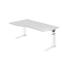 Bureau Hammerbacher Forme libre Hauteur Ajustable Bois, métal Blanc 1'800 x 800 x 680 mm