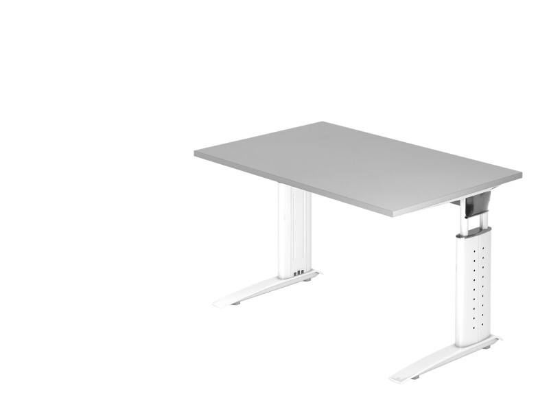 Bureau Hammerbacher VUS Hauteur ajustable Rectangulaire Gris C-Pied 1200 (L) x 800 (P) x 860 (H) mm Acier, Aggloméré