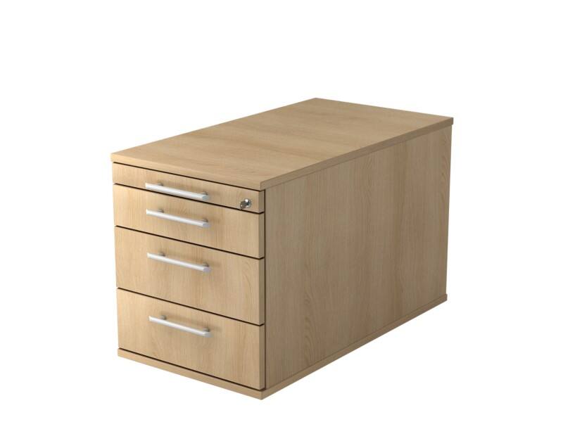 Hammerbacher Rollcontainer TC30 RE Braun Eiche 428 x 800 x 512 mm