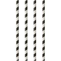 Pailles PAPSTAR Jetables Blanc, noir 100 unités