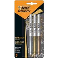 Marqueur permanent BIC Intensity Pointe moyenne, ogive 0,8 mm Assortiment Non rechargeable 3 Unités