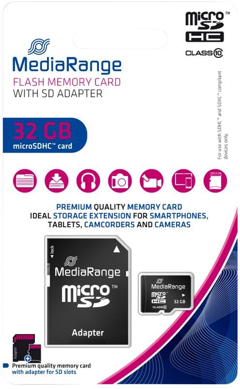 Carte microSDHC MediaRange 32 Go Class 10