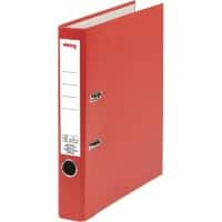 Classeur à levier Viking A4 50 mm Rouge 2 anneaux Carton, PP (Polypropylène) Mat