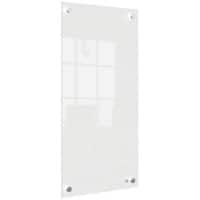 Nobo Kleine Wandmontierbare Whiteboard-Tafel 1915603 Trocken Abwischbar Glasoberfläche Rahmenlos 300 x 600 mm Weiss
