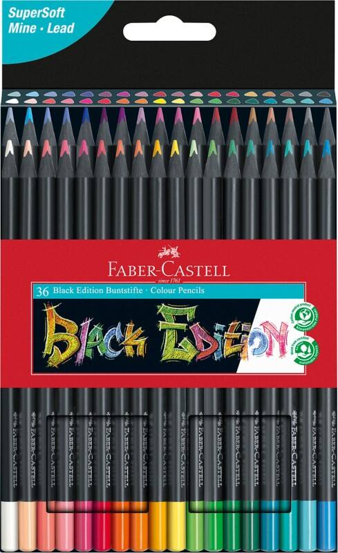 Crayons de couleur Faber-Castell Black Edition Assortiment 36 Unités