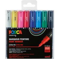 POSCA PC-1MC Farbmarker Kalligraphie Farbig assortiert 8 Stück