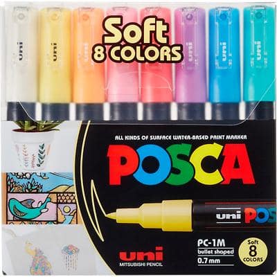 POSCA PC-1M Farbmarker Kalligraphie Farbig assortiert 8 Stück