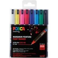 POSCA 96082000 Farbmarker Farbig assortiert Extra Fein Kalligraphie 0,7 mm 8 Stück