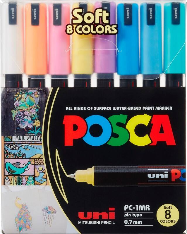 Marqueur peinture POSCA POSCA PC-1MR Assortiment Extra Fin Ogive 0,7 mm 8 Unités