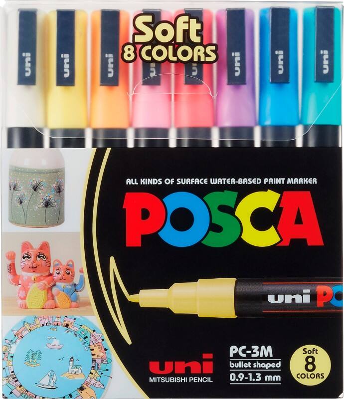 POSCA Pastell 96082000 Farbmarker Farbig assortiert Kalligraphie 0,9 - 1,3 mm 8 Stück