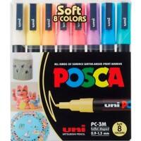 Marqueur peinture POSCA PC-3M Assortiment Fin Ogive 0,9 - 1,3 mm  8 Unités