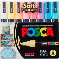 Marqueur peinture POSCA PC-5M Calligraphie Assortiment 8 Unités