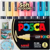 POSCA Farbmarker Pastell PC-5M Kalligraphie Farbig assortiert 8 Stück