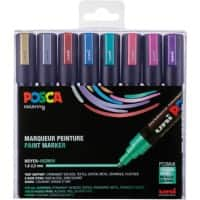 Marqueur peinture POSCA PC-5M Calligraphie Assortiment 8 Unités