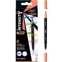 BIC Intensity Dual Textmarker Pastel Mehrfarbig Filzspitze 0.8 mm 6 Stück