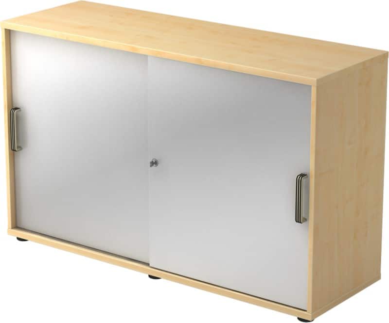 Armoire à portes coulissantes Hammerbacher Aggloméré 1 Étagère Verrouillable 1200 x 400 x 748 mm Érable Argenté, brun