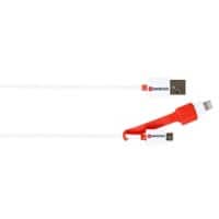 SKROSS Micro-USB- und Apple-Lightning-Kabel 2in1 Charge‘n Sync 2.700200-E Weiß