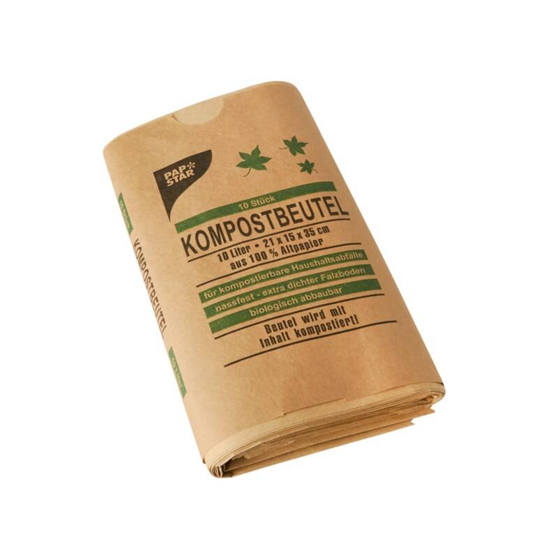 PAPSTAR Müllsäcke 10 L  Braun Papier 10 Stück