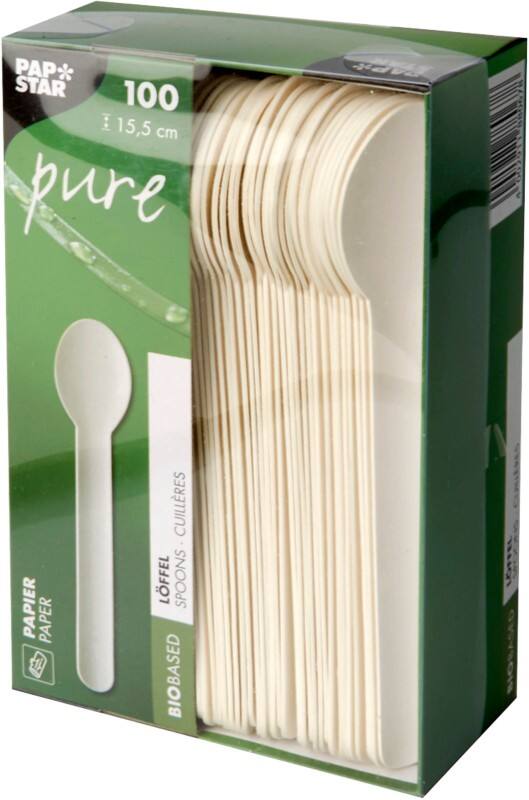 Papstar Löffel Pure Papier Weiß 155 mm 100 Stück