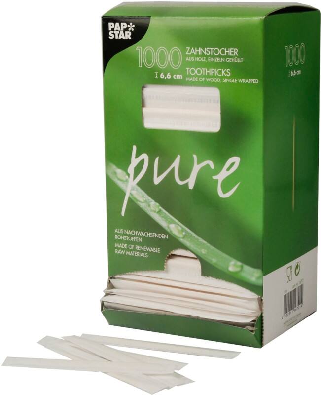 Cure-dents PAPSTAR Non jetables Bois 1000 unités