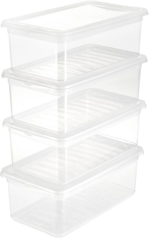 keeeper bea Kunststoff Aufbewahrungsbox 4 x 5,6 L Transparent 19,5 x 33 x 12 cm 4 Stück