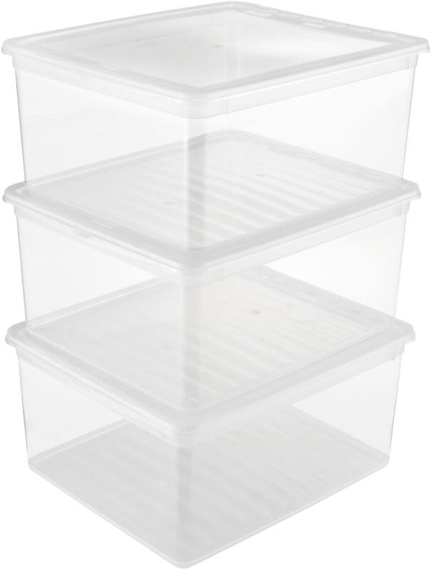 keeeper bea Kunststoff Aufbewahrungsbox 3 x 18 L Transparent 33,5 x 39 x 18 cm 3 Stück