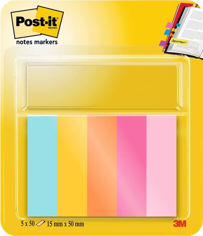 Marque-pages Post-it 670-5-BEA Assortiment 5 x 50 unités