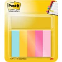 Marque-pages Post-it 670-5-BEA Bleu, jaune, orange, rose 5 x 50 unités