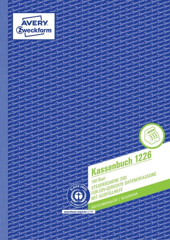 AVERY Zweckform Kassenbuch 1226 DIN A4 Schmal 21 x 21 x 29,7 cm Weiß 100 Blatt