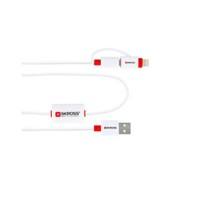 SKROSS Micro-USB- und Apple-Lightning-Kabel BUZZ 2in1 2.700214 Weiß